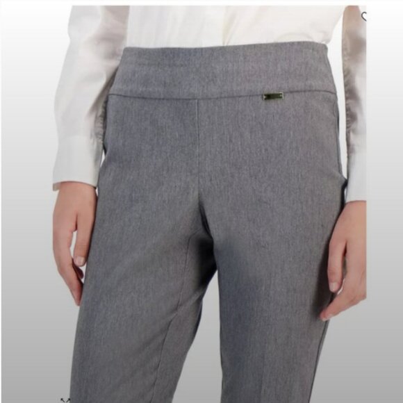 NWT Macy's Alfani Dark Heather Grey Skinny Dress Pant Tummy Control Trouser, 6 - Picture 2 of 10